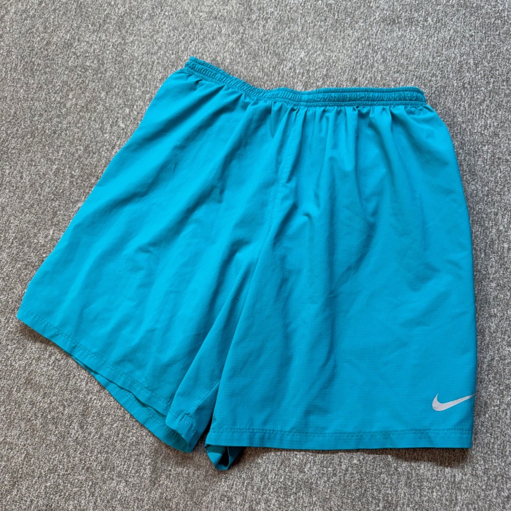 Nike Dri-FIT Mens Running Shorts Teal Blue 7 Inch Inseam 683279-309 Large